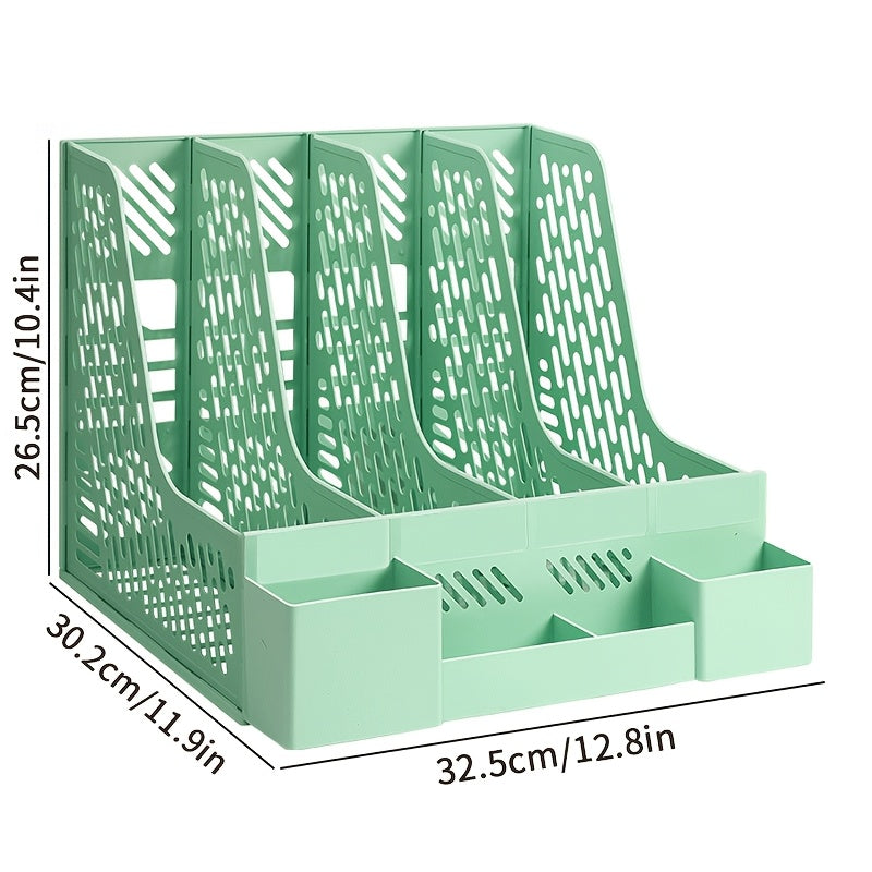 Desktop Document Organizer – 4 Compartments, Space-Saving, Removable, and Suitable for Office Supplies