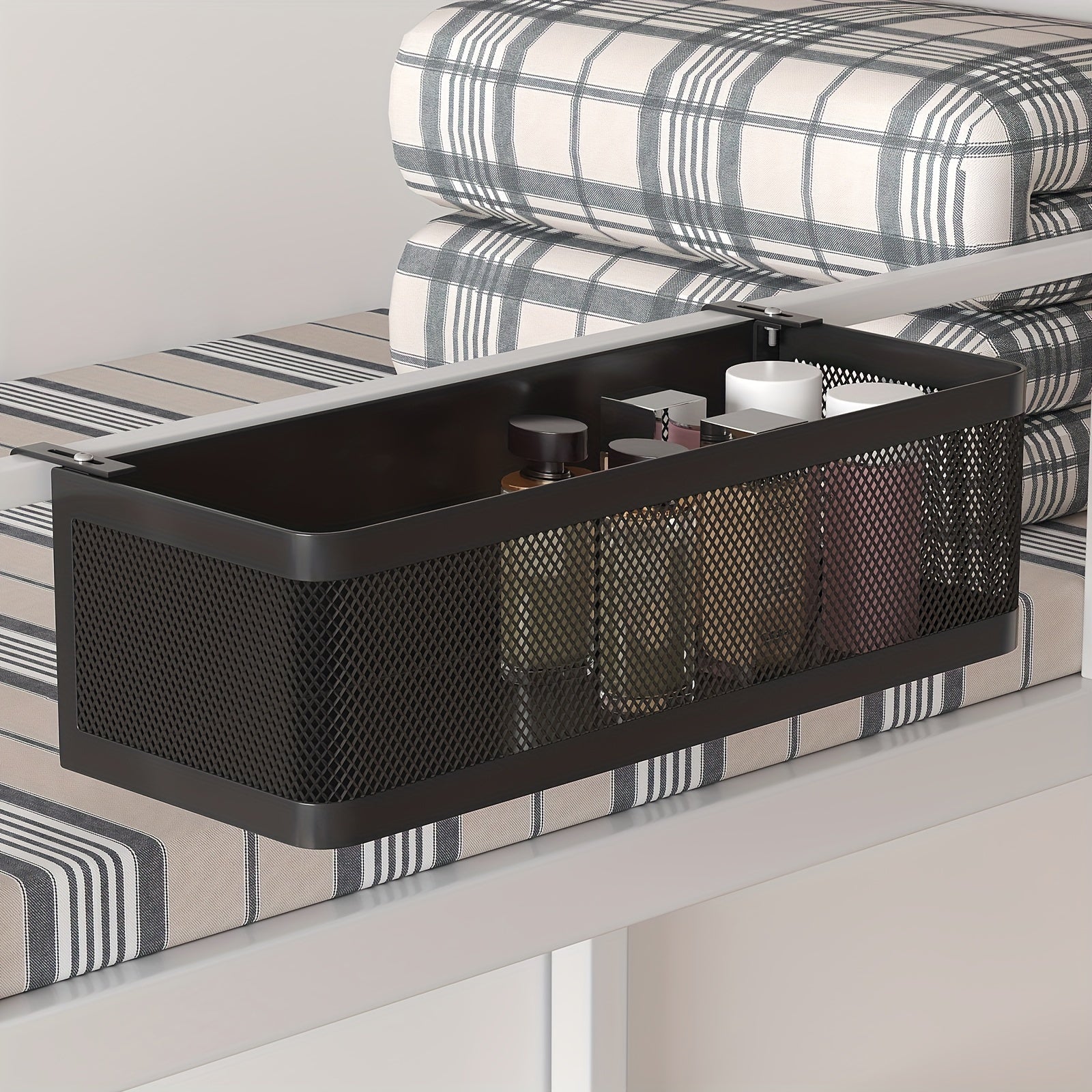 Adjustable Metal Storage Basket with Hooks - Convenient Solution for Organization