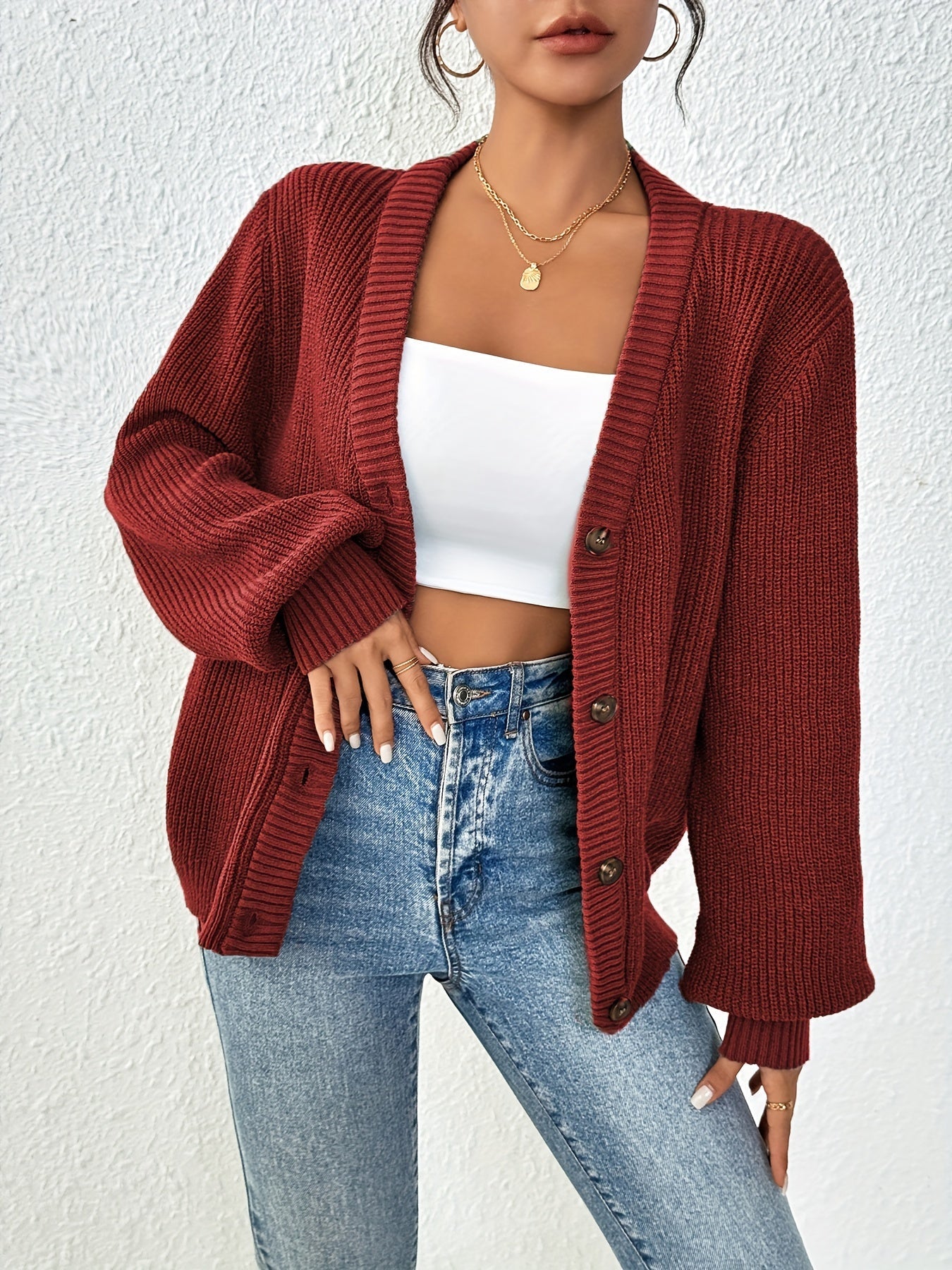 Autonomous Solid Knit Cardigan – Stylish and Warm for Spring and Autumn