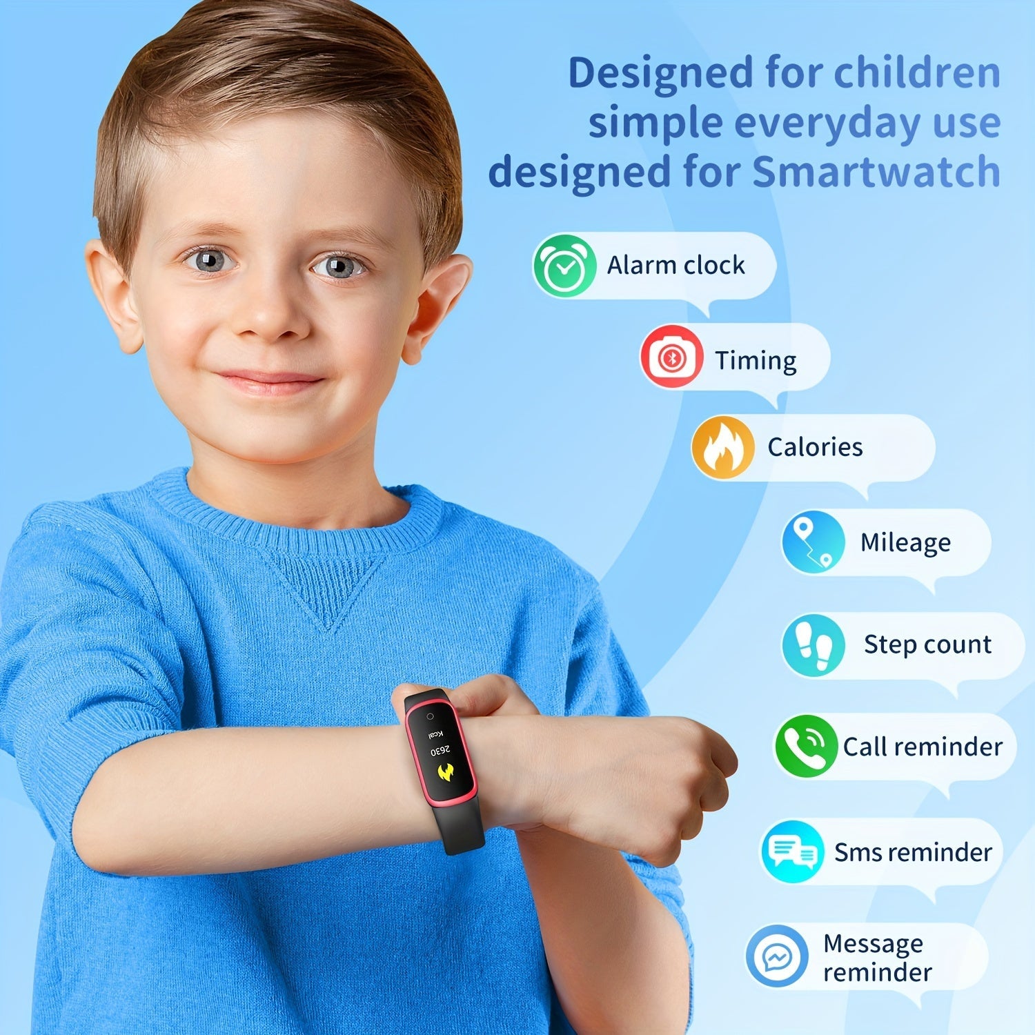 ActiveKid Slim Watch - For Kids with Step and Calorie Counter