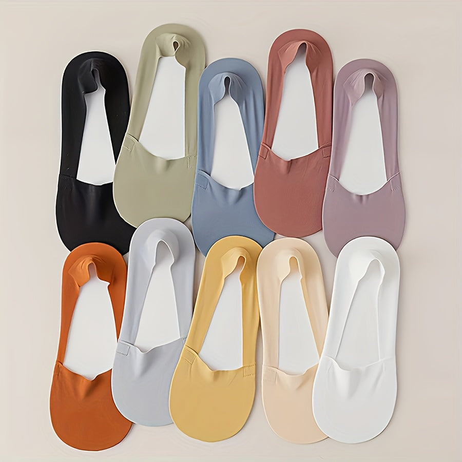 5 Pairs of Ice Silk Socks – Breathable and Non-Slip Invisible Socks for Women