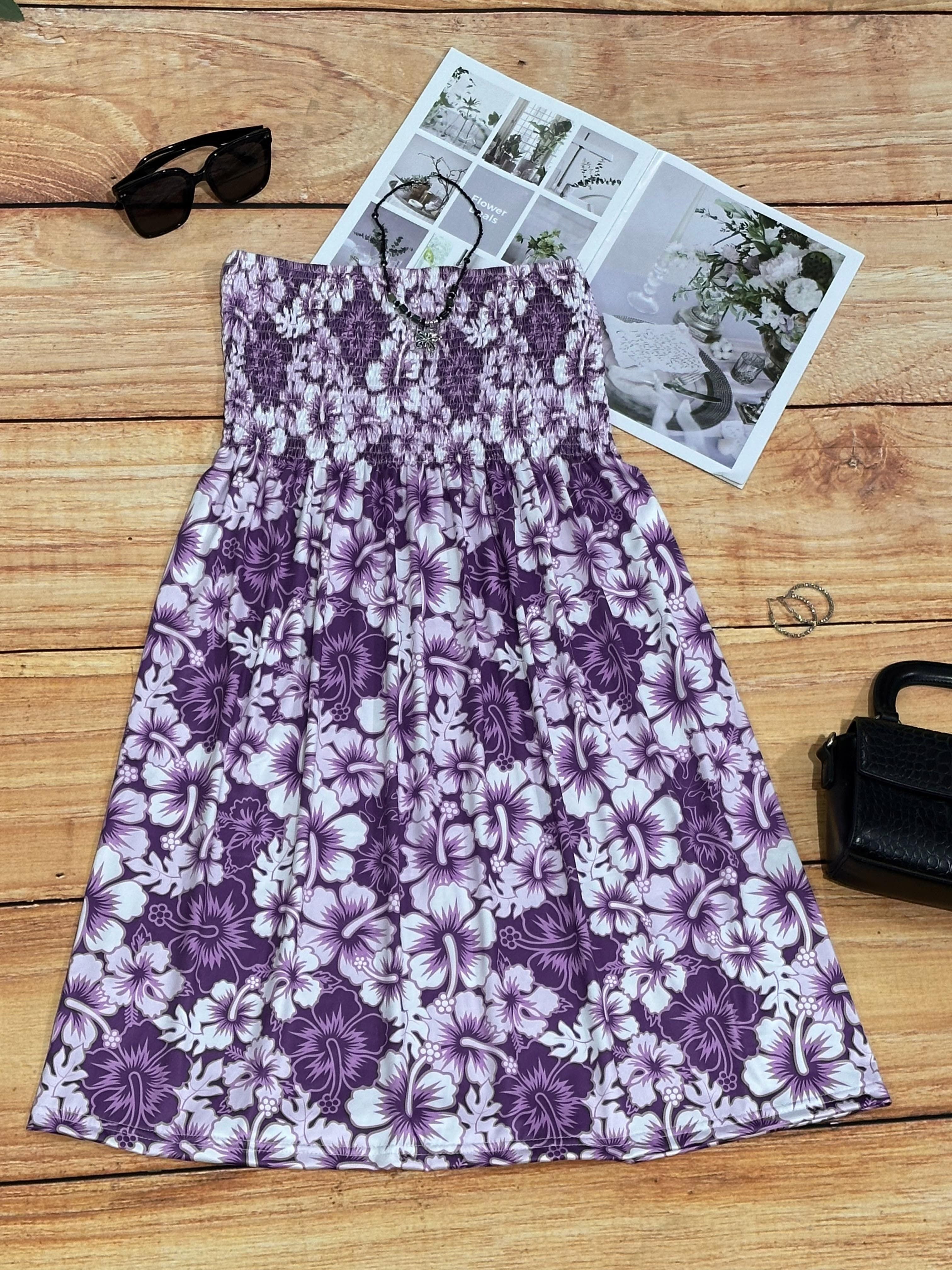 Bohemian Floral Smock Tube Dress – Cheerful and Comfortable for Summer Outings