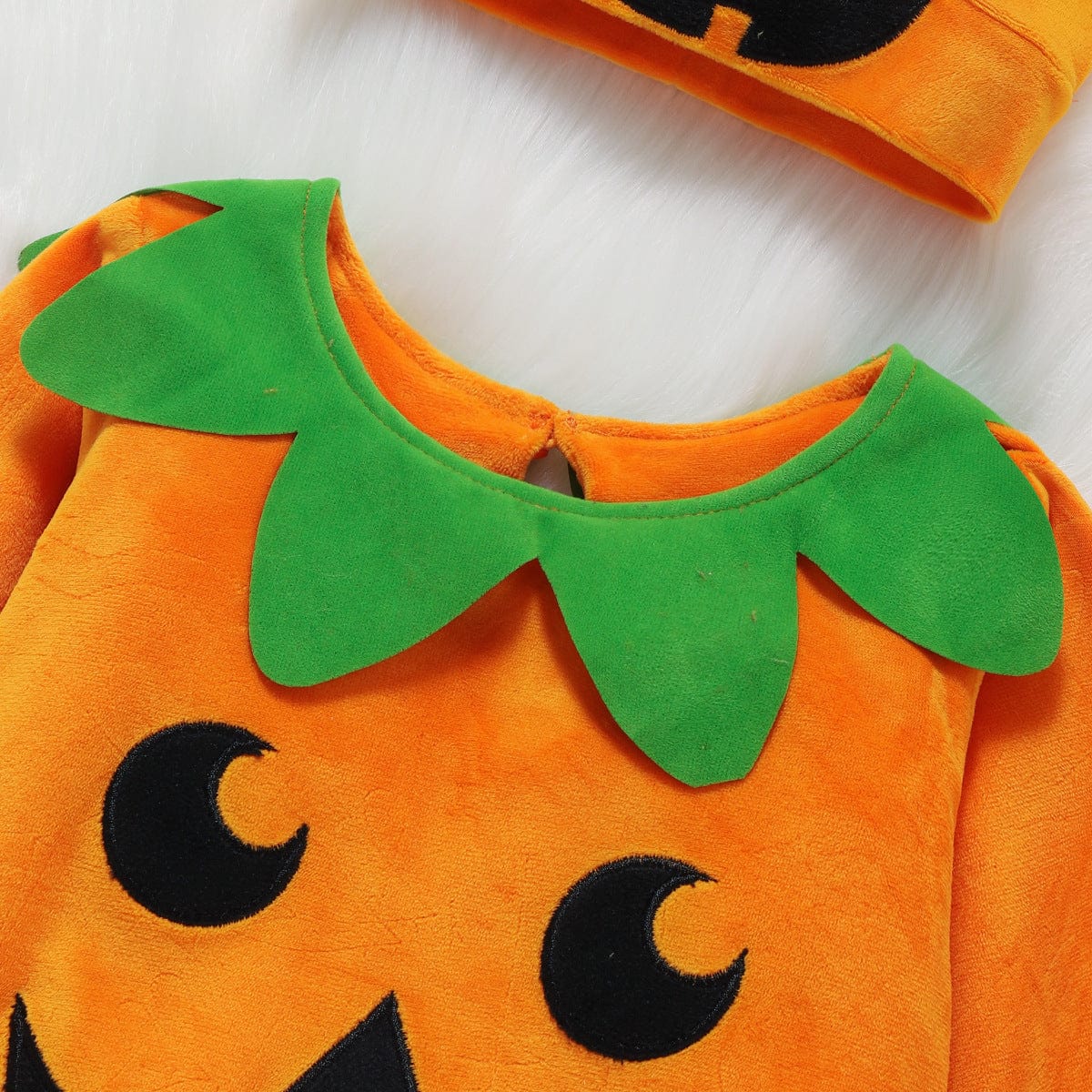 Halloween Pumpkin Outfit - Cute Jumpsuit with Hat and Slippers