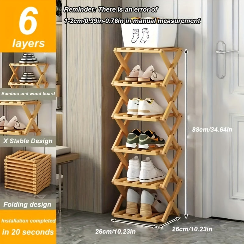 Smart Bamboo Shoe Rack – Compact and Practical for Any Entryway