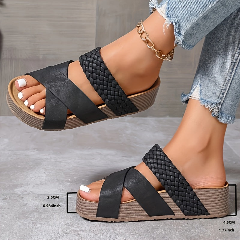 Chic Woven Platform Sandals for Women – Stylish and Comfortable for Summer Days