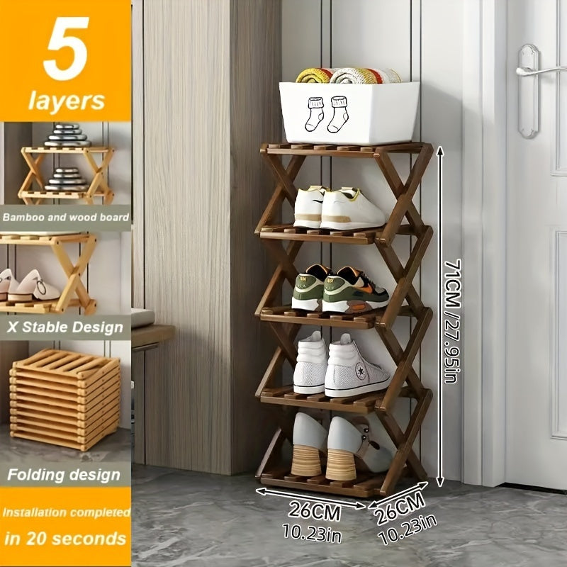 Smart Bamboo Shoe Rack – Compact and Practical for Any Entryway