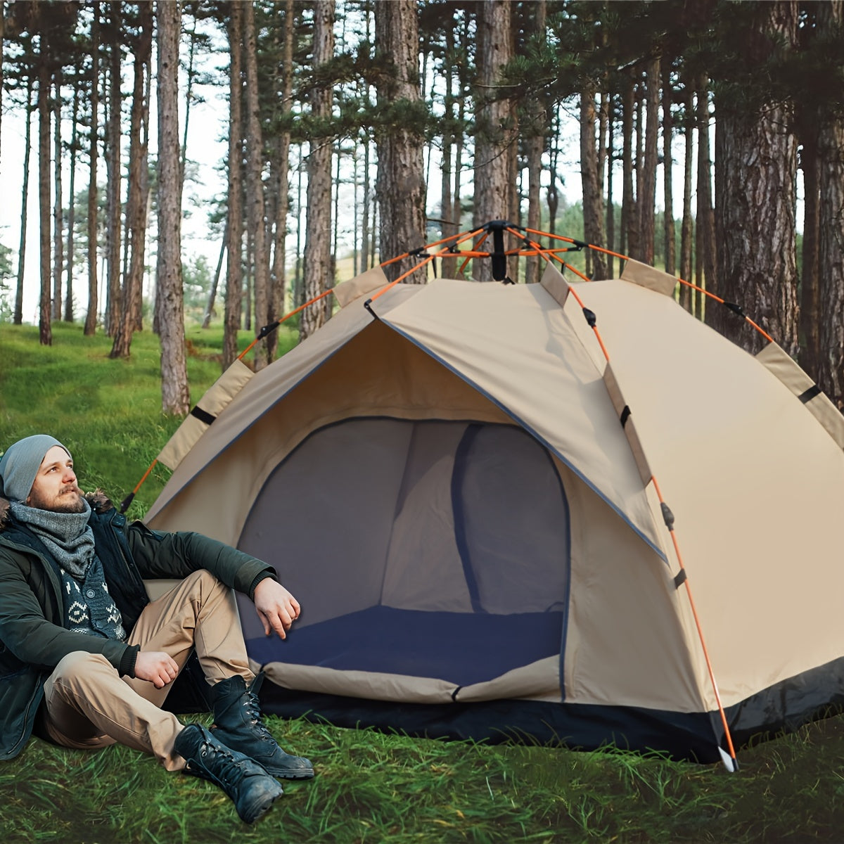 QuickCamp Tent - Quick-setup tent with UV protection for 4 people