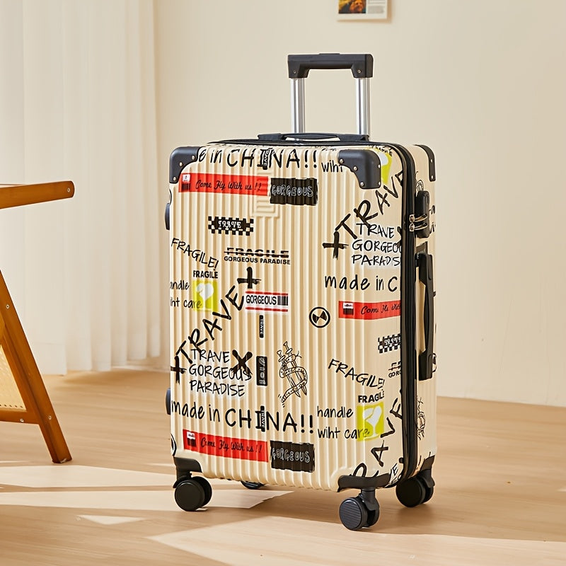 Luxury Graffiti Suitcase with Space Theme – 24 Inch Hardshell Suitcase with Spinner Wheels and TSA Lock