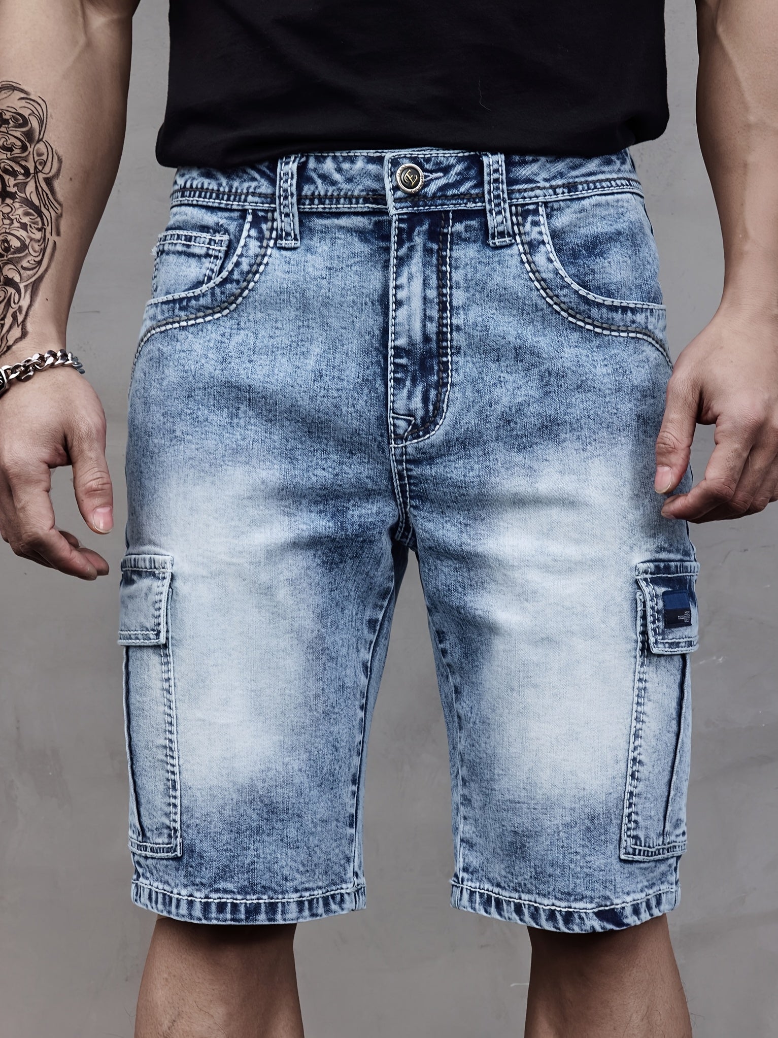 Men's Multi-Pocket Denim Shorts - Practical and Comfortable