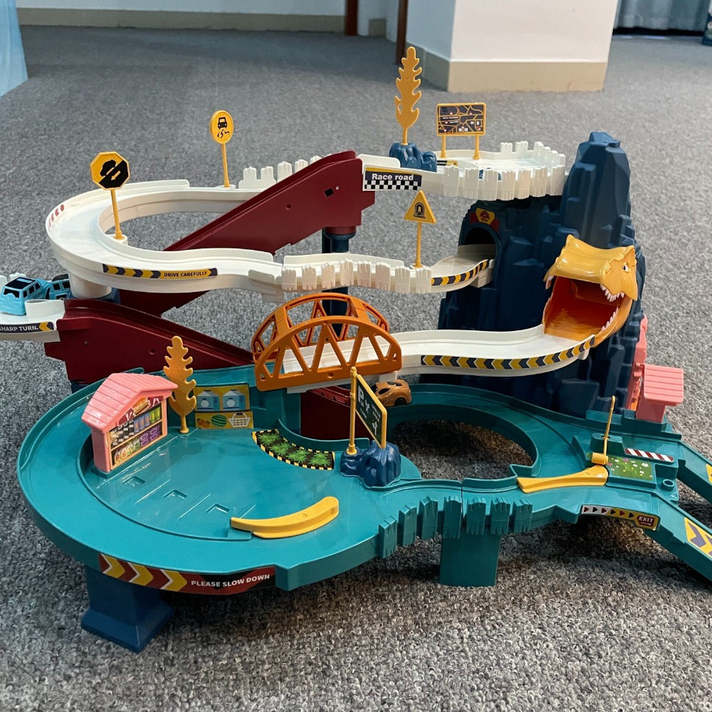DinoRace Adventure Playset - Exciting Race Track with Dinosaur and Vehicles for Kids