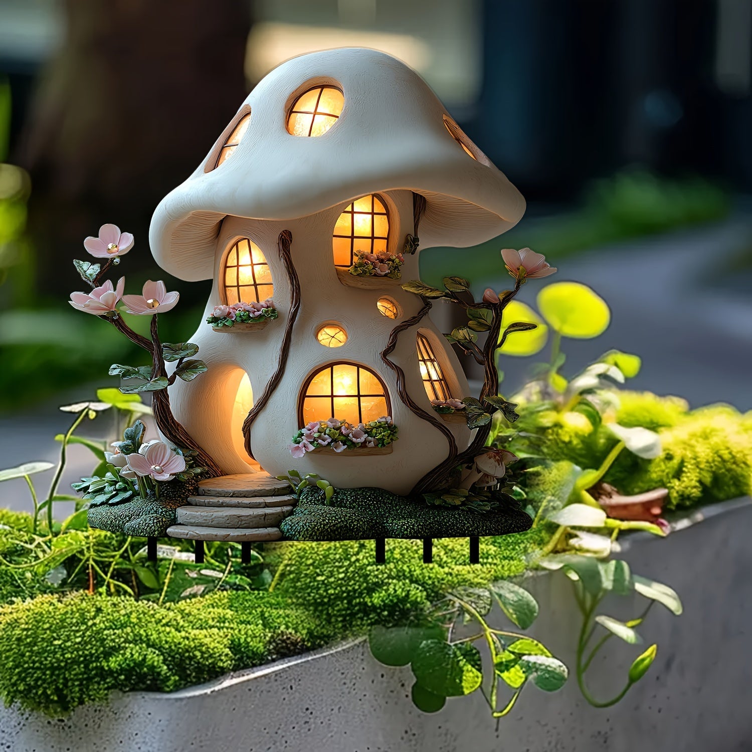 Enchanting Christmas Cottage Garden Statue - A Magical Atmosphere for Your Garden