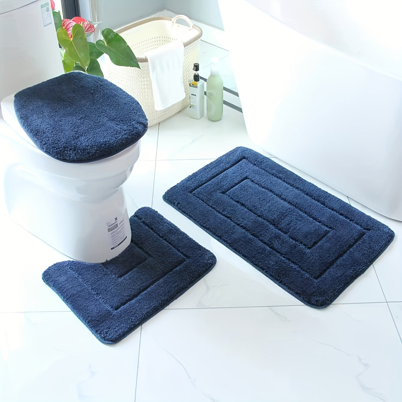 3-Piece Ultra-Fine Fiber Bathroom Rug Set – Quick-Drying and Absorbent