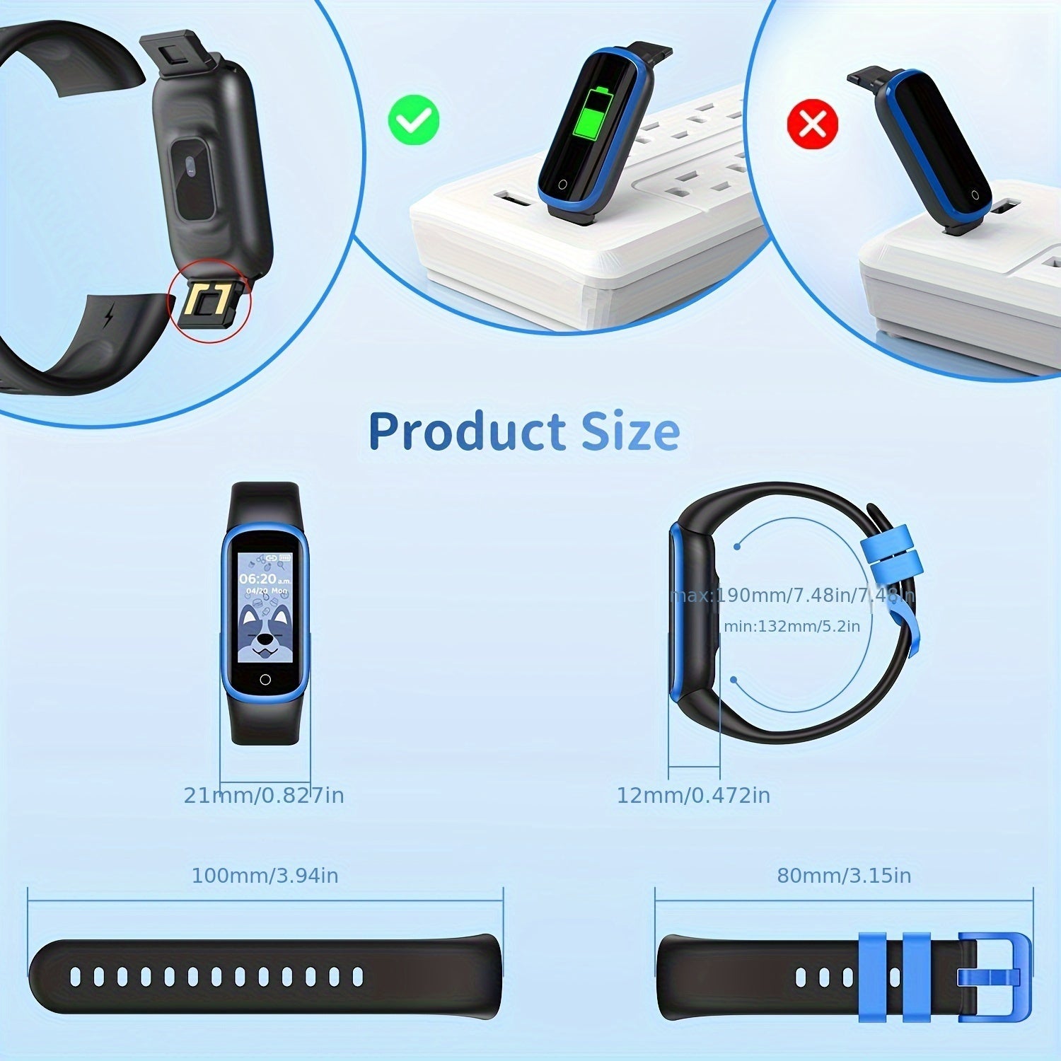 ActiveKid Slim Watch - For Kids with Step and Calorie Counter