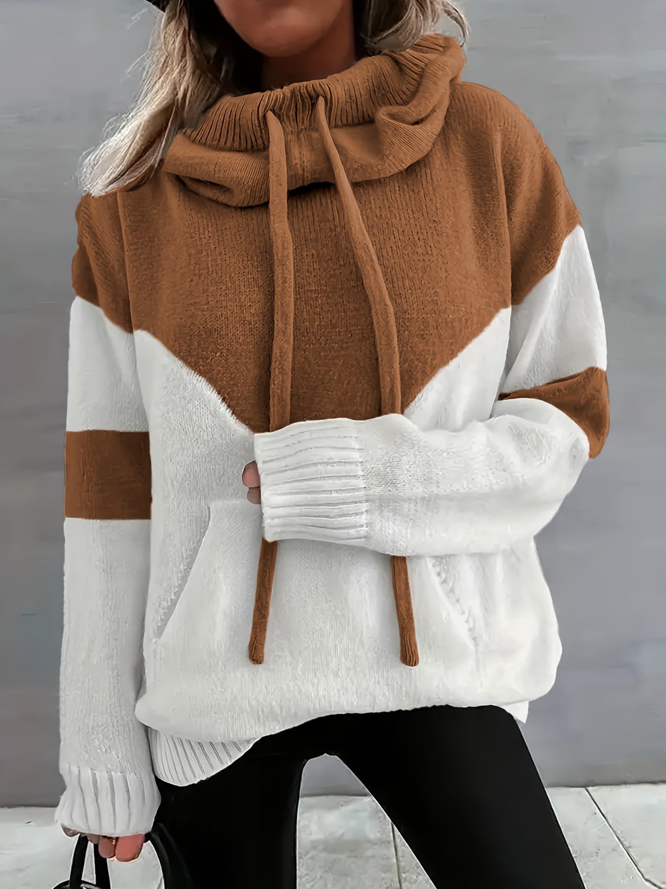 Ava Color Block Hoodie Sweater - Stylish and Comfortable for Women