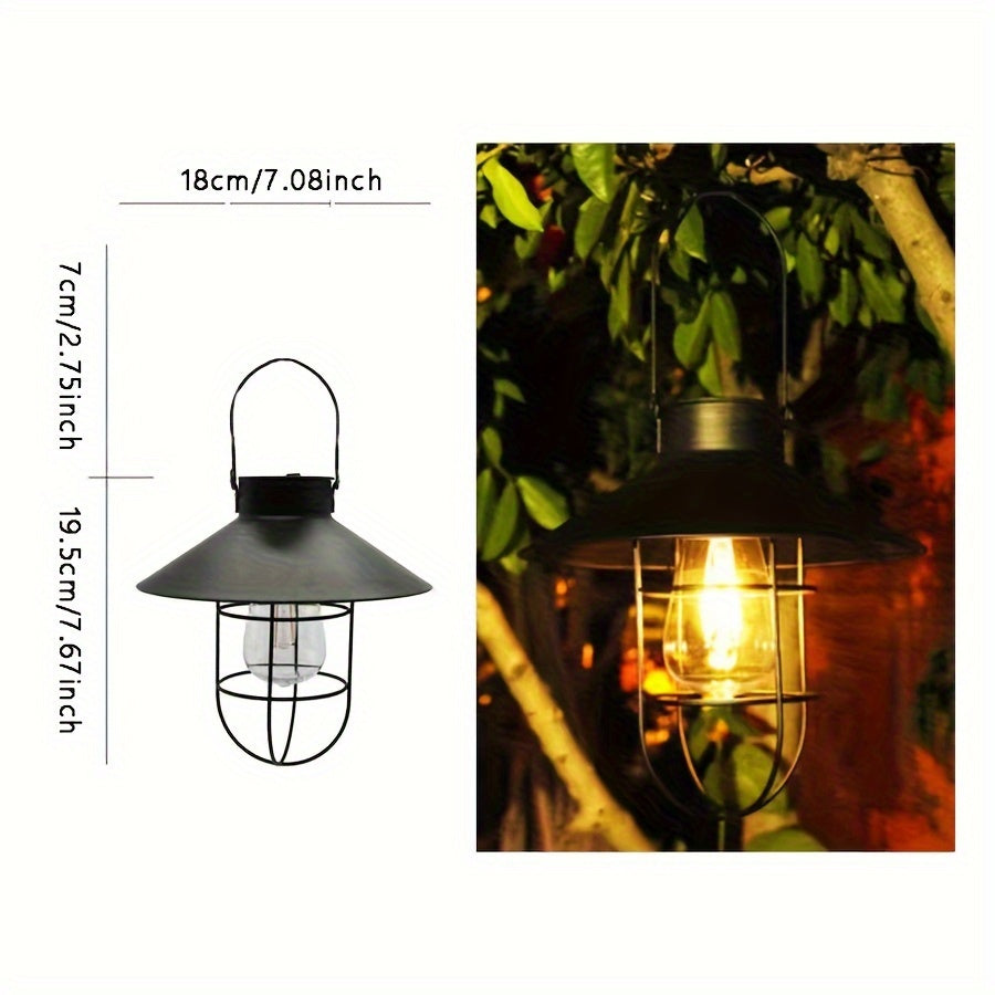 Set of 2 Solar Retro Lanterns – Vintage Hanging Lamps for Garden and Balcony