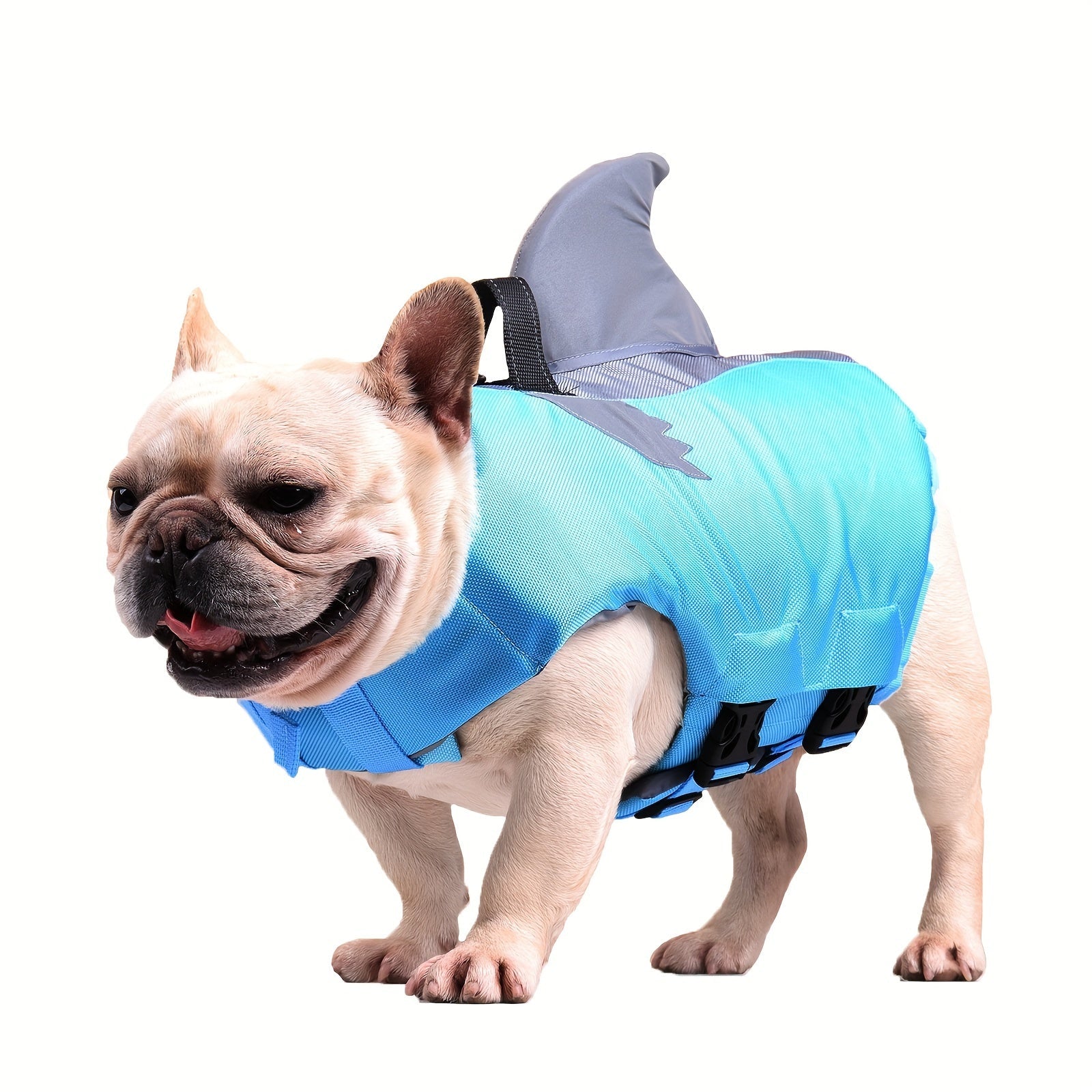 Reflective Shark Dog Swim Vest – Safety Vest for Pets with Handle and Adjustable Straps