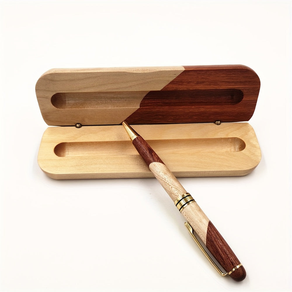 Premium Wooden Pen Box with Luxury Ballpoint Pen – Business and Stylish