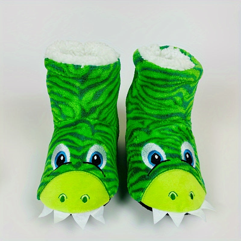 Cheerful Dinosaur Slippers for Kids - For a Cozy Fall and Winter