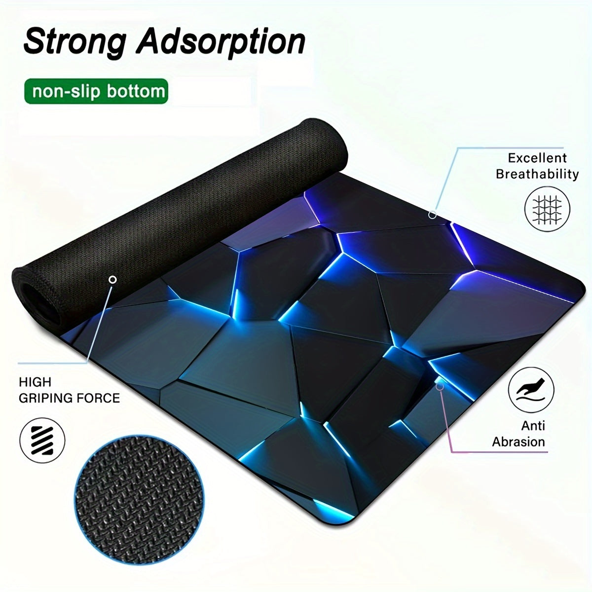 Geometric Gamer Mat - Stylish, Durable, and Non-Slip for a Perfect Gaming Experience