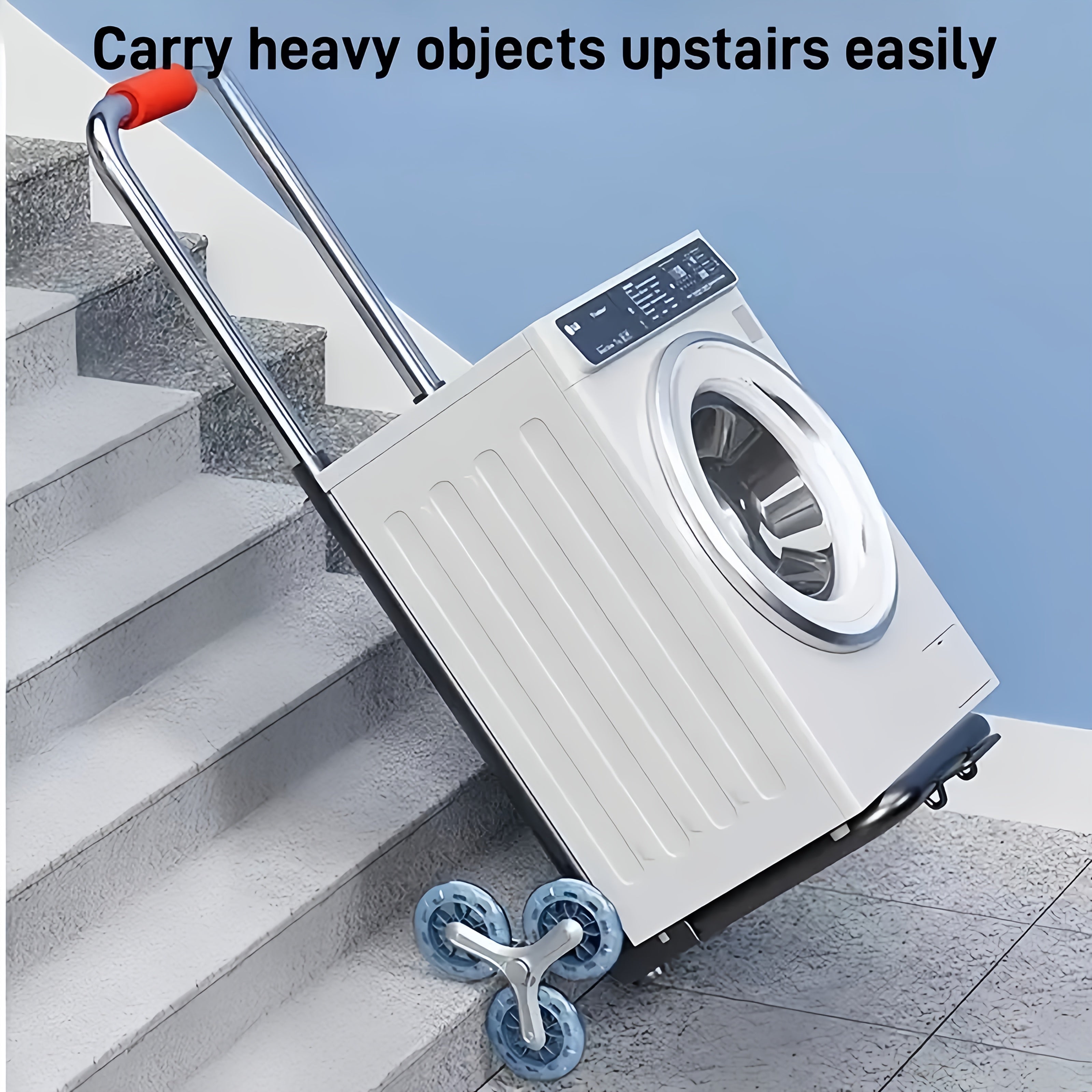 Heavy-Duty Tri-Wheel Stair Climbing Hand Truck – Portable Folding Dolly for Heavy Loads