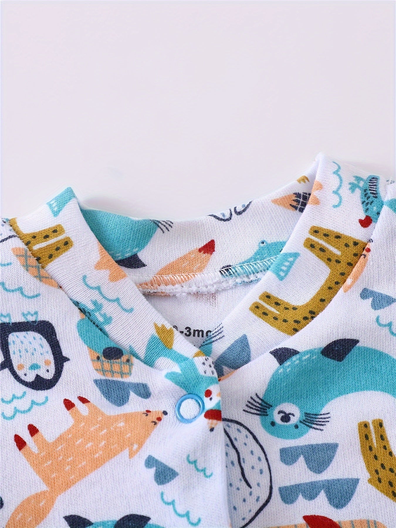 3-Piece Baby Romper Set with Animal Prints – Long Sleeves for Outdoor Activities