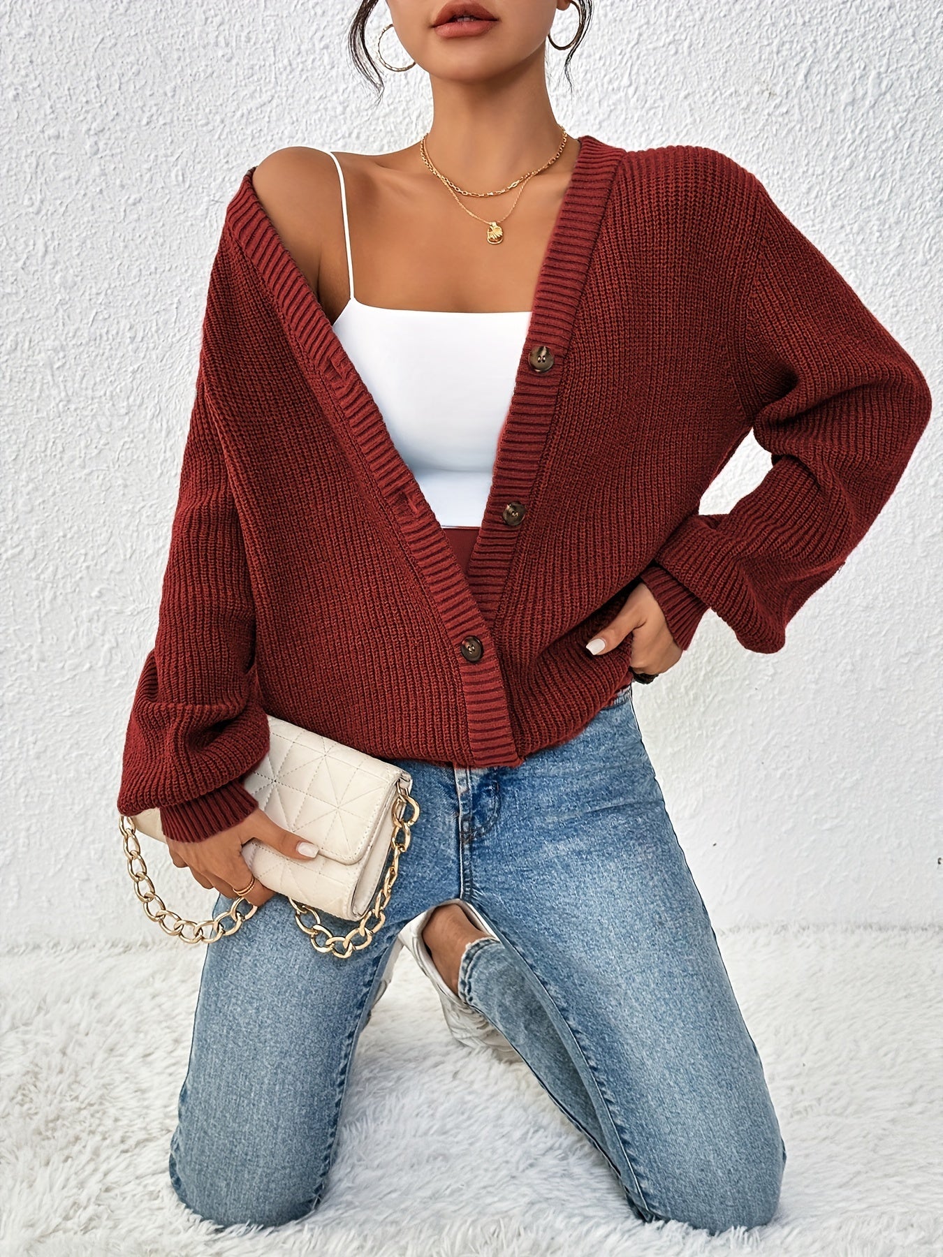 Autonomous Solid Knit Cardigan – Stylish and Warm for Spring and Autumn