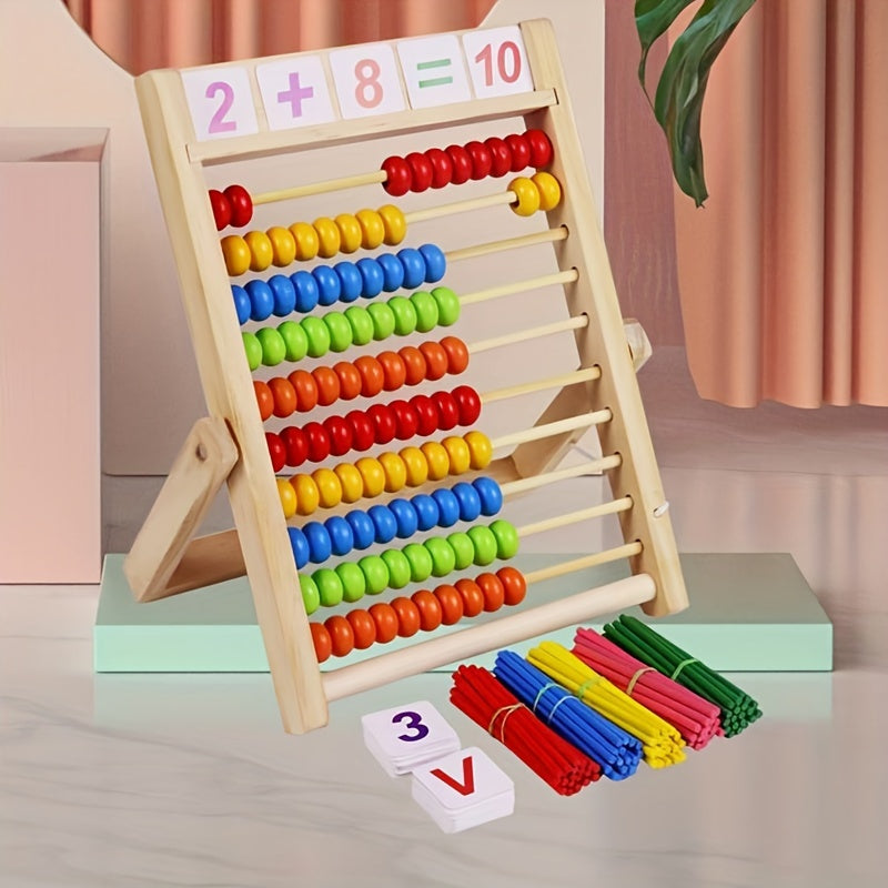 Educational Wooden Abacus – Learn Addition and Subtraction with Colorful Beads