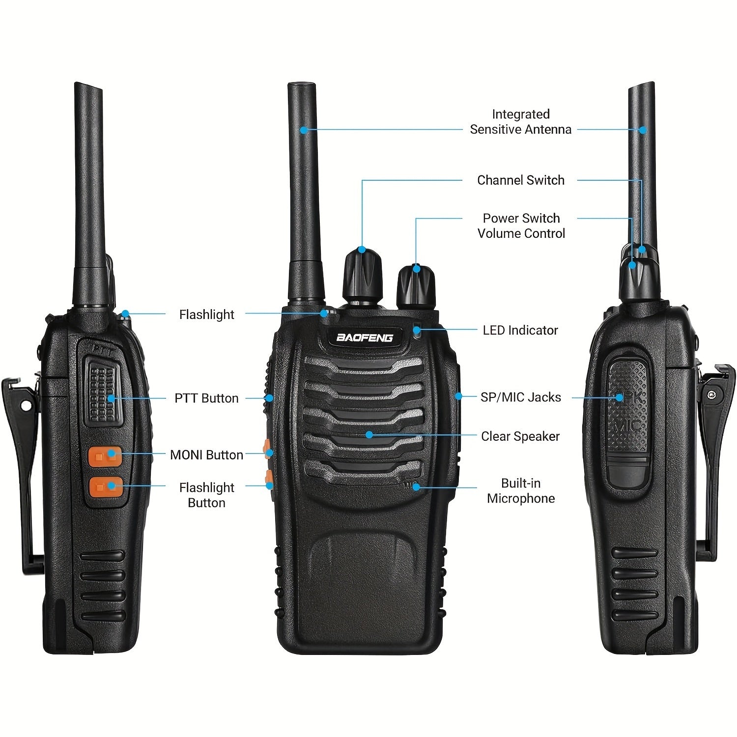 2 Pieces Portable Two-Way Radios – Reliable Communication for Hiking, Biking, and Climbing