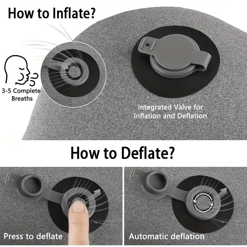 Ergonomic Inflatable Camping Pillow – Ideal for Neck and Lumbar Support While Hiking and Camping