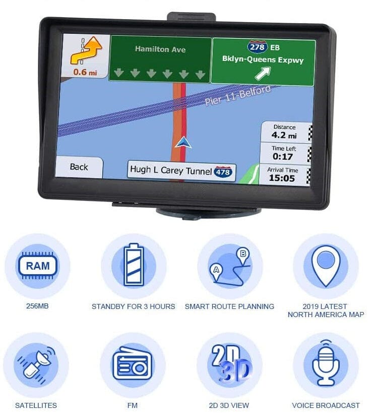 7 Inch GPS Navigation System – Reliable Route Guidance for Cars and Trucks