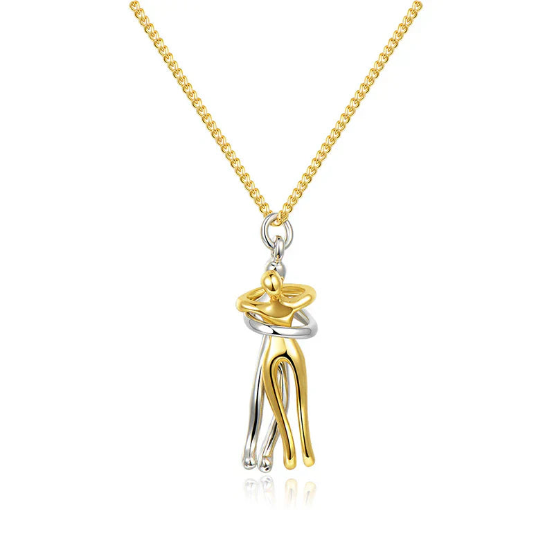 Necklace with Embracing Pendant – Timeless Symbol of Love