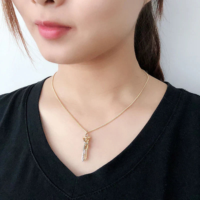 Necklace with Embracing Pendant – Timeless Symbol of Love