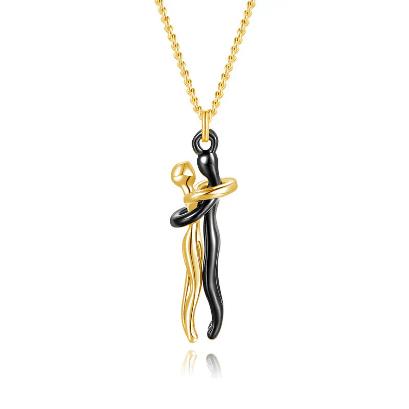 Necklace with Embracing Pendant – Timeless Symbol of Love