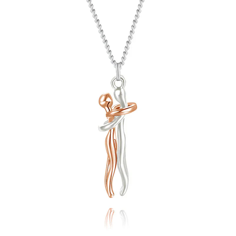 Necklace with Embracing Pendant – Timeless Symbol of Love