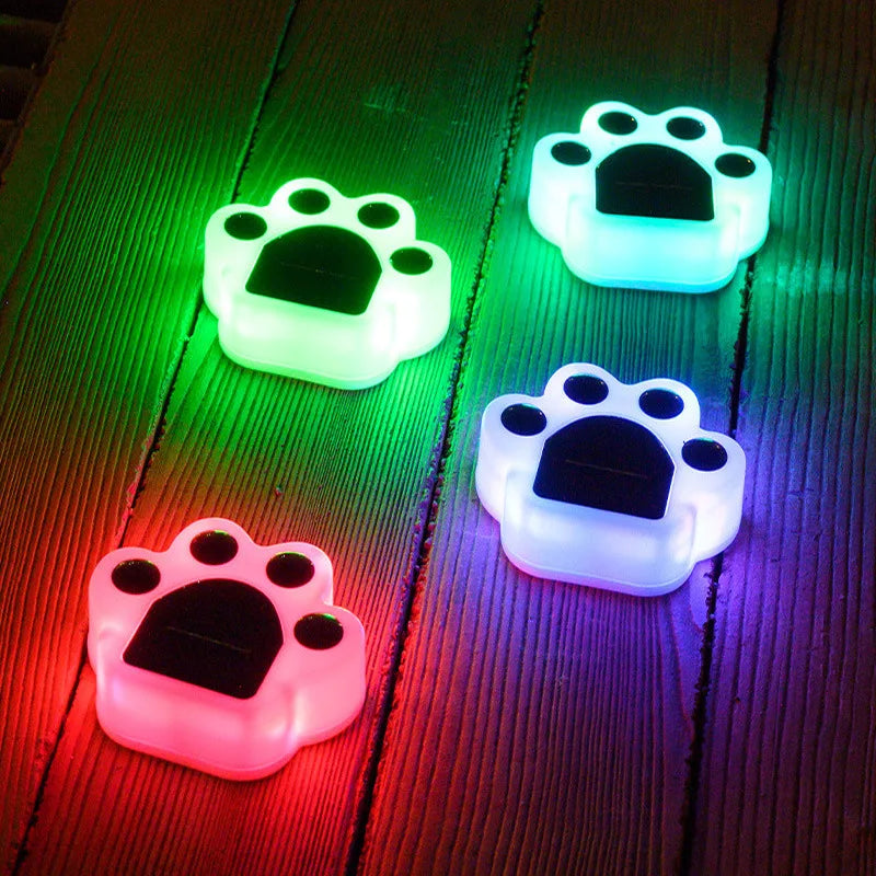 Solar Paw Print Garden Lights - Atmospheric and Energy-Efficient