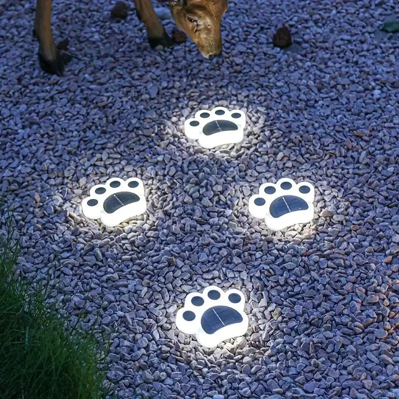 Solar Paw Print Garden Lights - Atmospheric and Energy-Efficient
