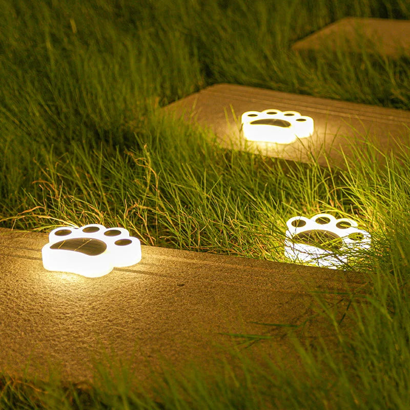 Solar Paw Print Garden Lights - Atmospheric and Energy-Efficient