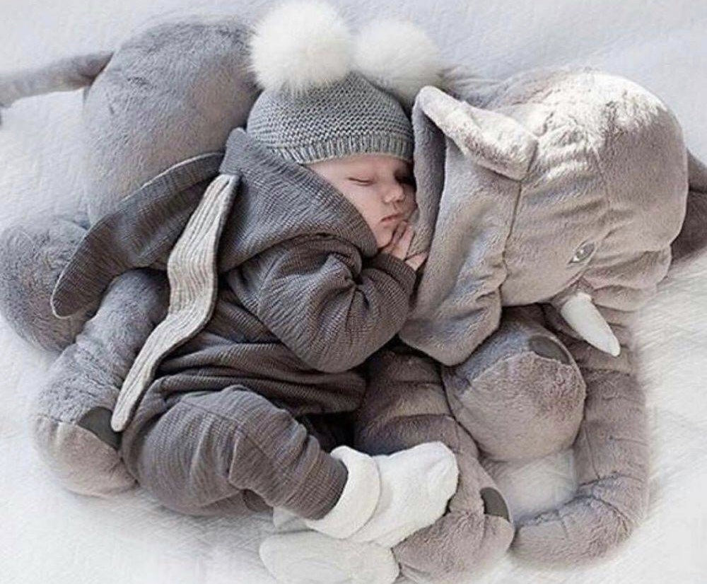Elephant Cuddle Baby Pillow – Soft, Cuddly, and Comfortable