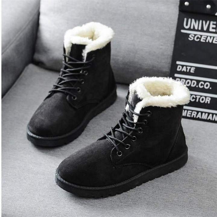 Ladies Winter Boots - Comfortable Suede Boots with Fleece Lining