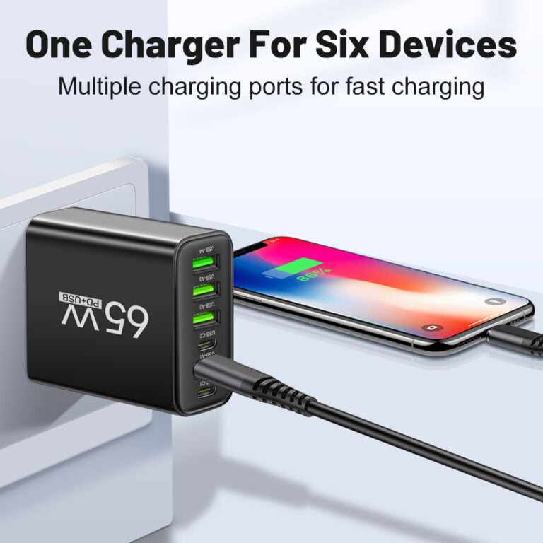 PowerHub 65W Multi Charger – Efficient and Fast for Multiple Devices