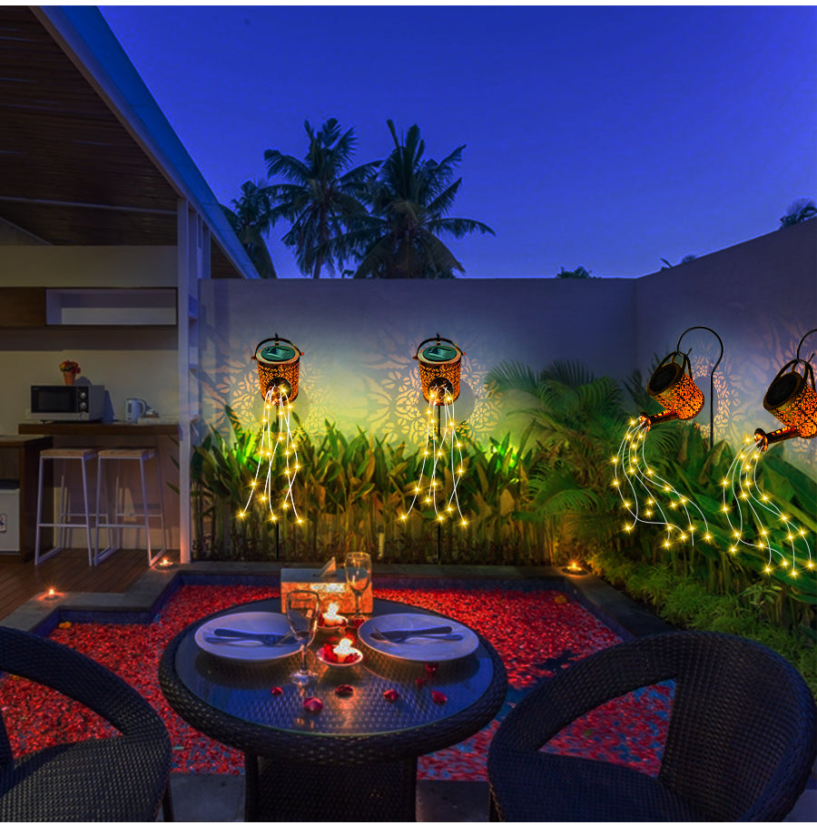 Watering Can Garden Lamp with Spray Lighting – Magical Solar Outdoor Lighting