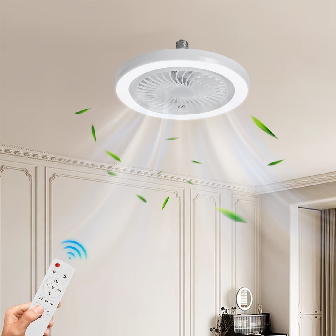 LED Smart Fan Lamp – Dimmable and Quiet