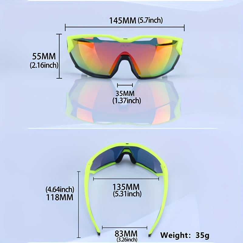 Polycarbonate Bicycle Glasses with 3 Lenses – Windproof Glasses for Cycling, Running, and Outdoor Activities