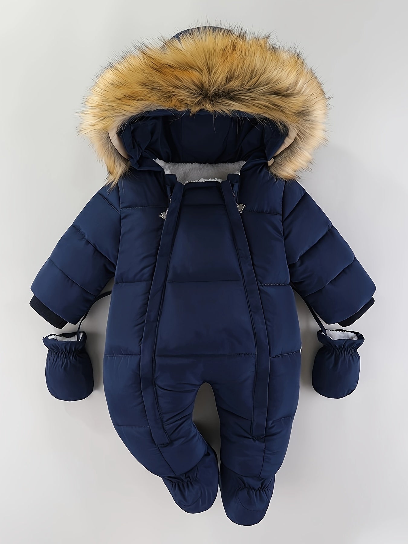 Frosty Baby Romper – Luxe Winter Jumpsuit with Hood for the Colder Months