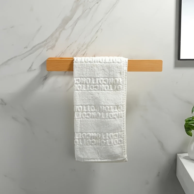 Modern Wooden Towel Holder – Elegant Wall-Mount Without Tools
