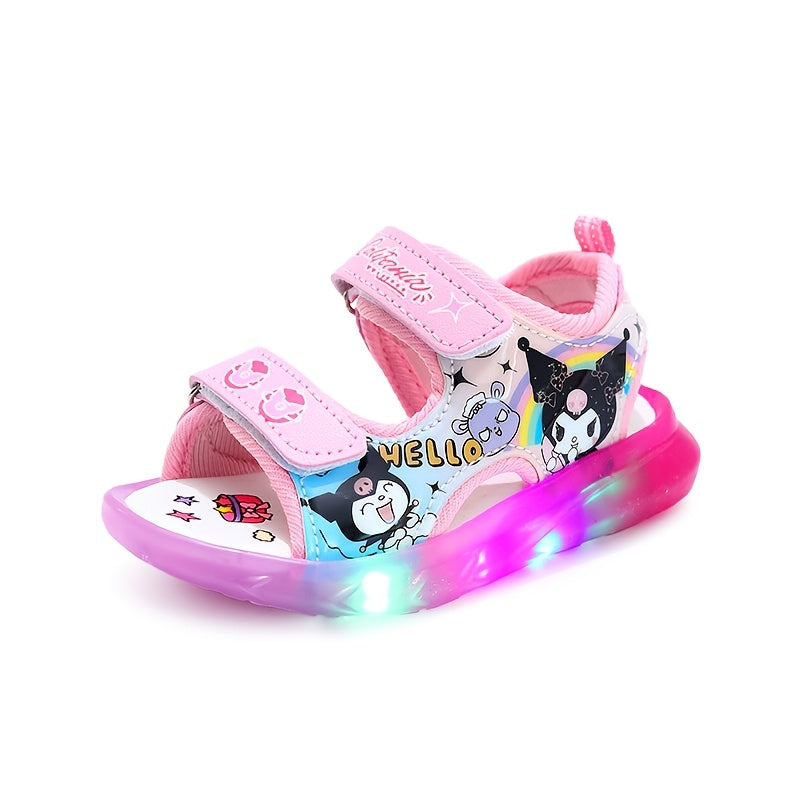 Sanrio Girls' Light-Up Sandals – Kawaii Cartoon Princess Sandals for Summer