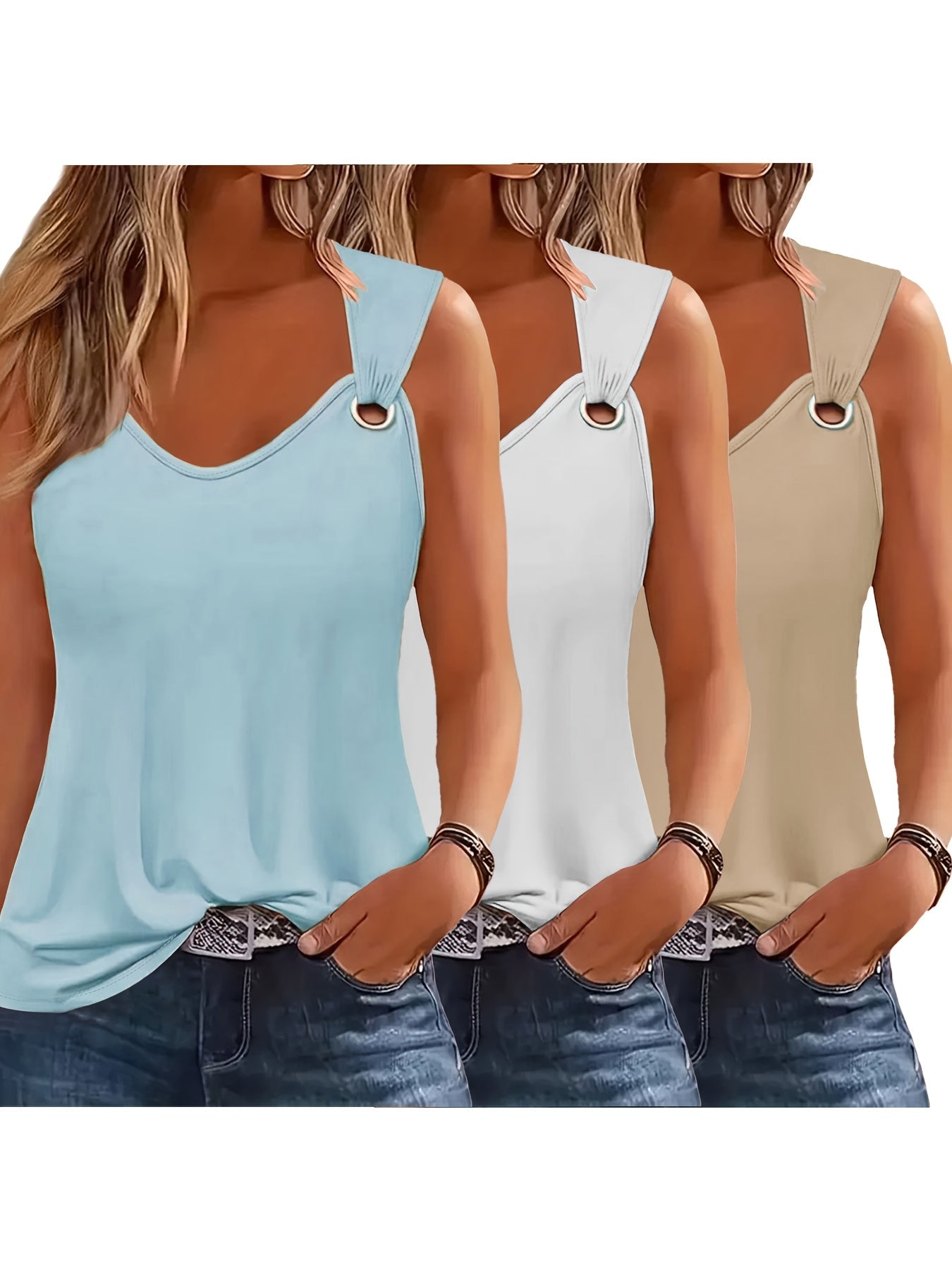 Ladies Tank Tops 3-Pack – Summer Ready and Loose Fit