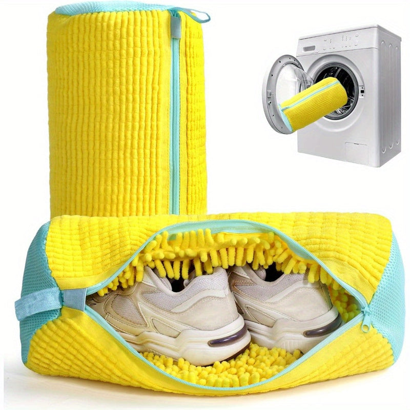 Yellow Shoe Washing Bag with Chenille – Safe and Careful