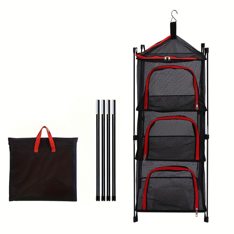 3-Tier Camping Storage Rack – Durable, Compact, and Handy for Camping and Outdoor Activities