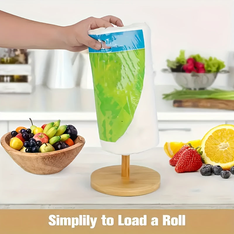 Bamboo Paper Towel Holder with Natural Finish – Stylish and Practical for the Countertop